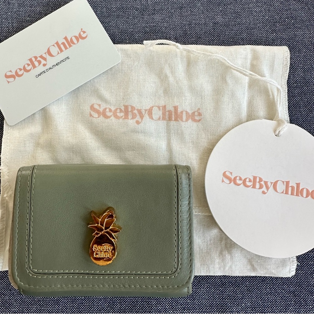 See By Chloe Olive Wallet with Pineapple Emblem